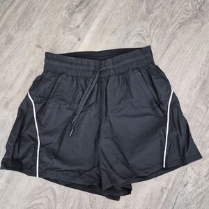 lululemon athletica Black Athletic Shorts with White Accents